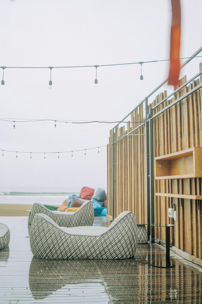 rainy day at the beach